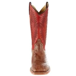 Justin Boots Men`s Vintage Mink Smooth Ostrich 13` Red Top Boot -Cinc Clothing Shop MJ2501 2