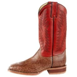 Justin Boots Men`s Vintage Mink Smooth Ostrich 13` Red Top Boot -Cinc Clothing Shop MJ2501 3
