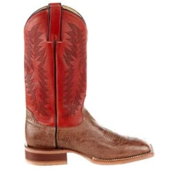 Justin Boots Men`s Vintage Mink Smooth Ostrich 13` Red Top Boot -Cinc Clothing Shop MJ2501 5