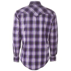 Wrangler Men's 20X Competition Purple Plaid Snap Shirt -Cinc Clothing Shop MJC341P 4