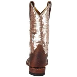 Macie Bean Boots Kids Brown Bison Sparkle Magic Cowgirl Boot -Cinc Clothing Shop MK9153 4