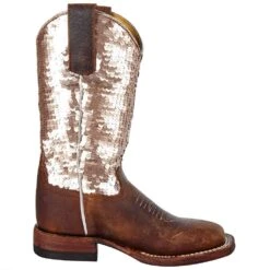 Macie Bean Boots Kids Brown Bison Sparkle Magic Cowgirl Boot -Cinc Clothing Shop MK9153 5