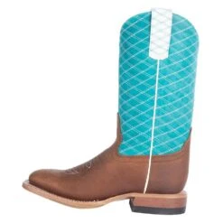 Macie Bean Girls Pecan Barking Iron Turquoise Cowboy Boot -Cinc Clothing Shop MK9159 2