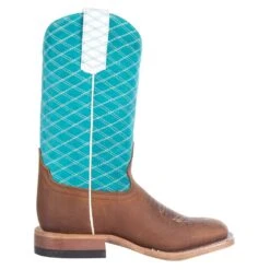 Macie Bean Girls Pecan Barking Iron Turquoise Cowboy Boot -Cinc Clothing Shop MK9159 4