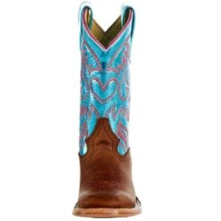 Macie Bean Kids Crazy Horse With Metallic Turquoise Top Boot -Cinc Clothing Shop MK9206 02