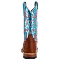 Macie Bean Kids Crazy Horse With Metallic Turquoise Top Boot -Cinc Clothing Shop MK9206 04