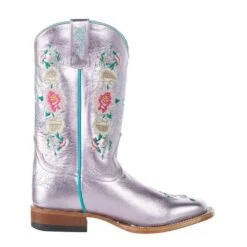Macie Bean Kid's Pink Metallic Rose Garden Square Toe Boot -Cinc Clothing Shop MK9209 5