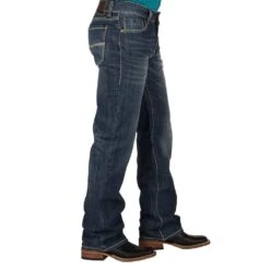 Rock N Roll Cowboy Mens N Double Barrel Relaxed Fit Straight Leg Jeans -Cinc Clothing Shop MOS8553 2