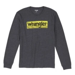 Wrangler Men's Yellow Logo Graphic Long Sleeve T-Shirt -Cinc Clothing Shop MQ6200X 4