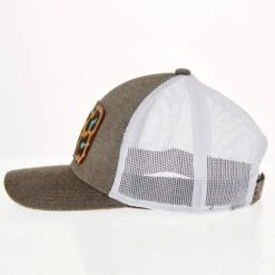 Mcintire Saddlery Heather Brown Cap With Tool And Leopard Leather Patch -Cinc Clothing Shop MS CAP09 LEOPARD 03