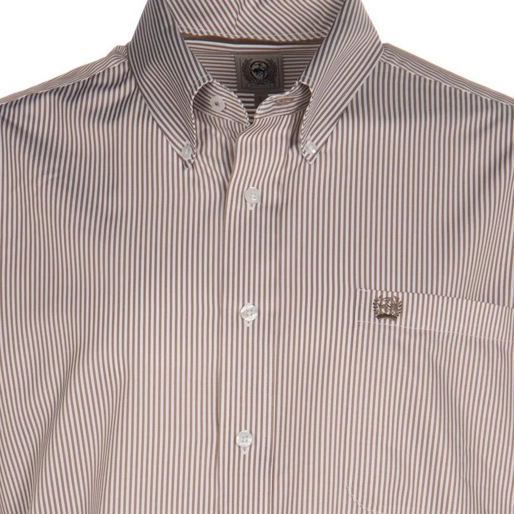 Cinch Long Sleeve Khaki Classic Fit Striped Button Down 4 Cinch Long Sleeve Khaki Classic Fit Striped Button Down - Image 2