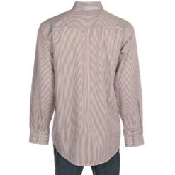 Cinch Long Sleeve Khaki Classic Fit Striped Button Down 9 Cinch Long Sleeve Khaki Classic Fit Striped Button Down -Cinc Clothing Shop MTW1104731 3