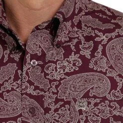 Cinch Men's Purple Paisley Long Sleeve Buttondown -Cinc Clothing Shop MTW1105348 2