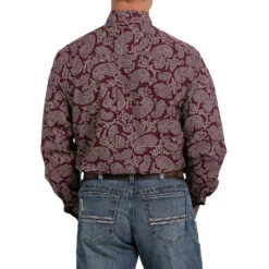 Cinch Men's Purple Paisley Long Sleeve Buttondown -Cinc Clothing Shop MTW1105348 31