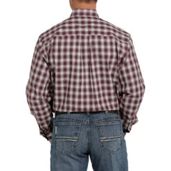 Cinch Men's Purple Plaid Long Sleeve Buttondown -Cinc Clothing Shop MTW1105350 3