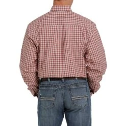 Cinch Men's Pink Plaid Buttondown Shirt -Cinc Clothing Shop MTW1105356 3