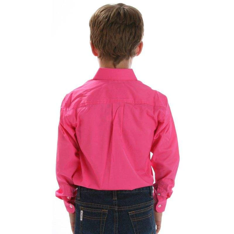 Cinch Kid's Solid Pink Button Down Long Sleeve Shirt 5 Cinch Kid's Solid Pink Button Down Long Sleeve Shirt - Image 3