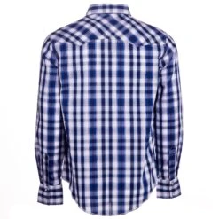 Wrangler Men's Blue Plaid Snap Shirt -Cinc Clothing Shop MVG338B 04