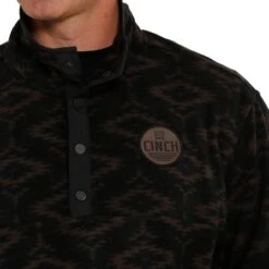 Cinch Men's Aztec Print Quarter Snap Fleece Pullover -Cinc Clothing Shop MWK1514015 2