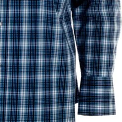 Wrangler Men's Wrinkle Resist Blue Plaid Snap Shirt -Cinc Clothing Shop MWR413B 3