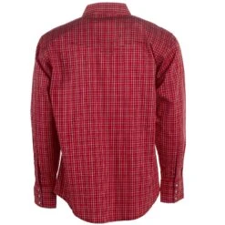 Wrangler Men's Wrinkle Resist Red Plaid Snap Shirt -Cinc Clothing Shop MWR427R 04