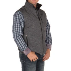 Cinch Mens Charcoal Bonded Concealed Carry Vest -Cinc Clothing Shop MWV1082002 4