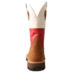Twisted X Menin.s Light Brown 12in. Texas Flag Soft Toe Work Boot -Cinc Clothing Shop MXB0007 3