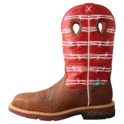 Twisted X Men`s Distressed Saddle 12` Red Barbwire Nano Toe Work Boot 9 Twisted X Men`s Distressed Saddle 12` Red Barbwire Nano Toe Work Boot -Cinc Clothing Shop MXBNW01 2