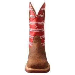 Twisted X Men`s Distressed Saddle 12` Red Barbwire Nano Toe Work Boot 11 Twisted X Men`s Distressed Saddle 12` Red Barbwire Nano Toe Work Boot -Cinc Clothing Shop MXBNW01 4