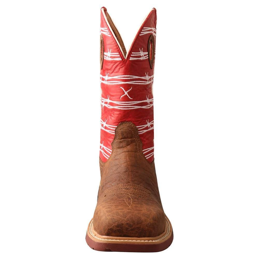 Twisted X Men`s Distressed Saddle 12` Red Barbwire Nano Toe Work Boot 7 Twisted X Men`s Distressed Saddle 12` Red Barbwire Nano Toe Work Boot - Image 5