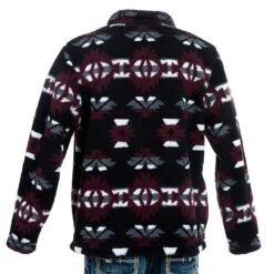 Wrangler Men's Black Aztec Sherpa Pullover -Cinc Clothing Shop MZ3107X 4