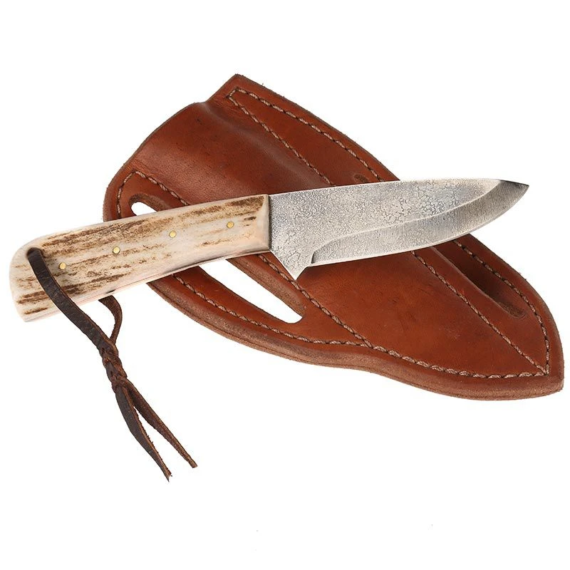 Nrs Ranch Knives Cowtown Tombstone Knife W/ Plain Leather Sheath 4 Nrs Ranch Knives Cowtown Tombstone Knife W/ Plain Leather Sheath - Image 2