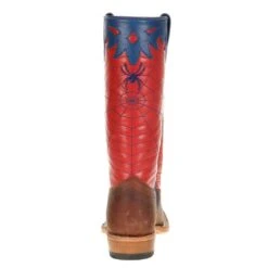 Olathe Boot Company Kid's Red & Blue Spider Web Cowboy Boots -Cinc Clothing Shop OK42 3