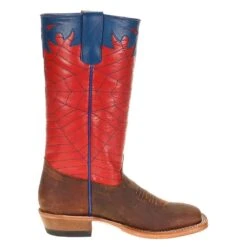 Olathe Boot Company Kid's Red & Blue Spider Web Cowboy Boots -Cinc Clothing Shop OK42 4