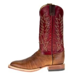 Justin Boot Company Men's Justin Tan Damiana Cowhide 13in. Red Top Square Toe Cowboy Boot -Cinc Clothing Shop P01642 2