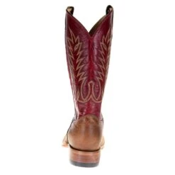 Justin Boot Company Men's Justin Tan Damiana Cowhide 13in. Red Top Square Toe Cowboy Boot -Cinc Clothing Shop P01642 3