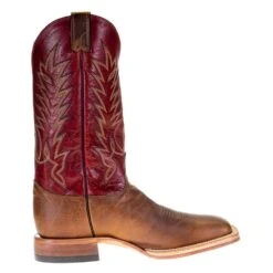 Justin Boot Company Men's Justin Tan Damiana Cowhide 13in. Red Top Square Toe Cowboy Boot -Cinc Clothing Shop P01642 4