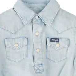 Wrangler Boy's Infant Long Sleeve Denim Onesie -Cinc Clothing Shop PQ1371D 2