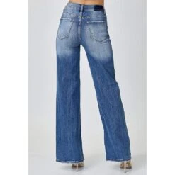 Risen Jeans Women Dipped V Wide Leg Jeans -Cinc Clothing Shop RDP5276 1