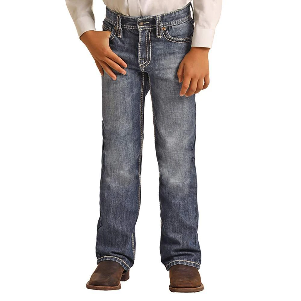 Boy's Rock N Roll Denim Medium Wash Denim Jeans 4 Boy's Rock N Roll Denim Medium Wash Denim Jeans - Image 2