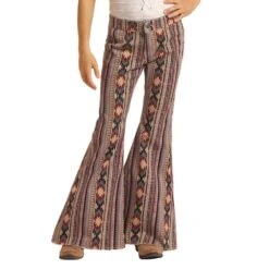 Rock & Roll DenimGirls Tan Aztec Bell Bottom -Cinc Clothing Shop RRGD7PRZR6 2