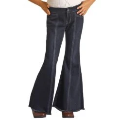 Rock & Roll Denim Girls Bargain Button Bell Bottoms -Cinc Clothing Shop RRGD7PRZRB 2