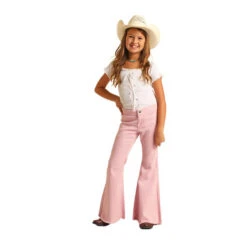 Rock & Roll Denim Girls Pink Pull On Bell Bottoms -Cinc Clothing Shop RRGD7PRZT1