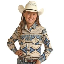Rock & Roll Denim N Snap Shirt With Aztec Print -Cinc Clothing Shop RRGSOSR0QZ 01