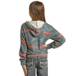 Rock & Roll Denim Cowgirl Aztec Printed Hoodie -Cinc Clothing Shop RRGT94R04C 2