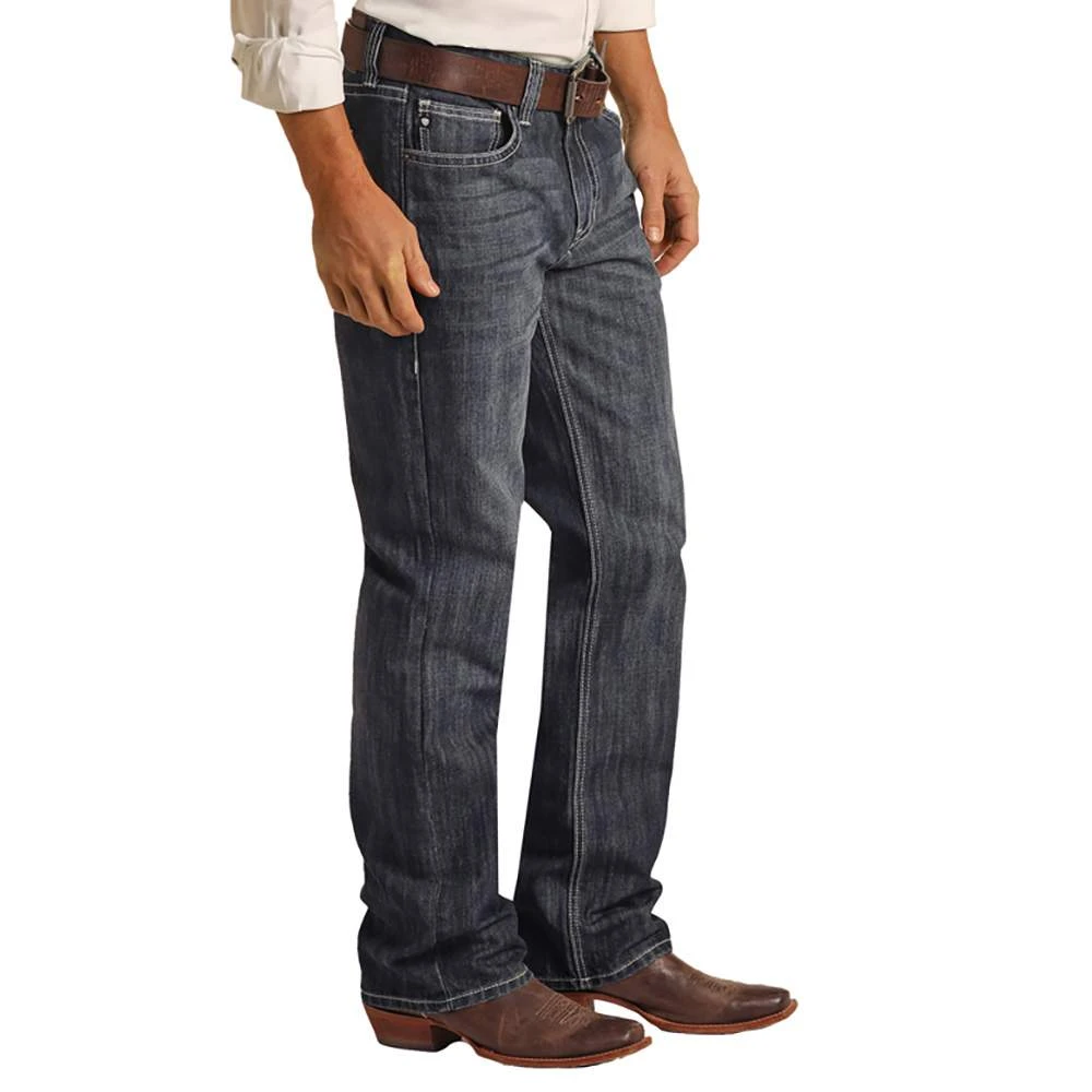 Rock N Roll Cowboy Men's Double Barrel Straight Dark Vintage Jean 7 Rock N Roll Cowboy Men's Double Barrel Straight Dark Vintage Jean - Image 5