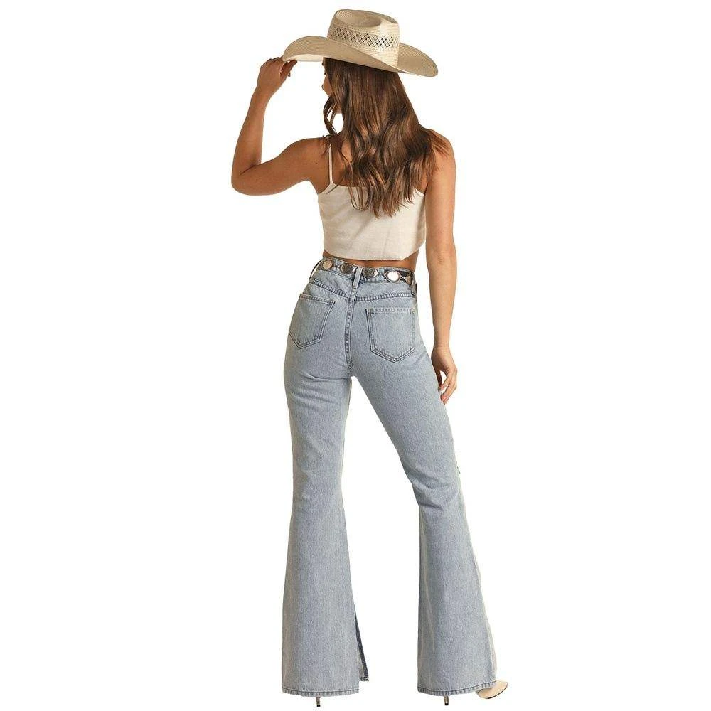 Rock & Roll Denim Women's High Rise Flare Jeans 4 Rock & Roll Denim Women's High Rise Flare Jeans - Image 2