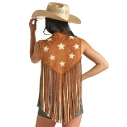 Rock & Roll Denim Women's Camel Microsuede Fringe Vest 7 Rock & Roll Denim Women's Camel Microsuede Fringe Vest -Cinc Clothing Shop RRWO98R0XU 03