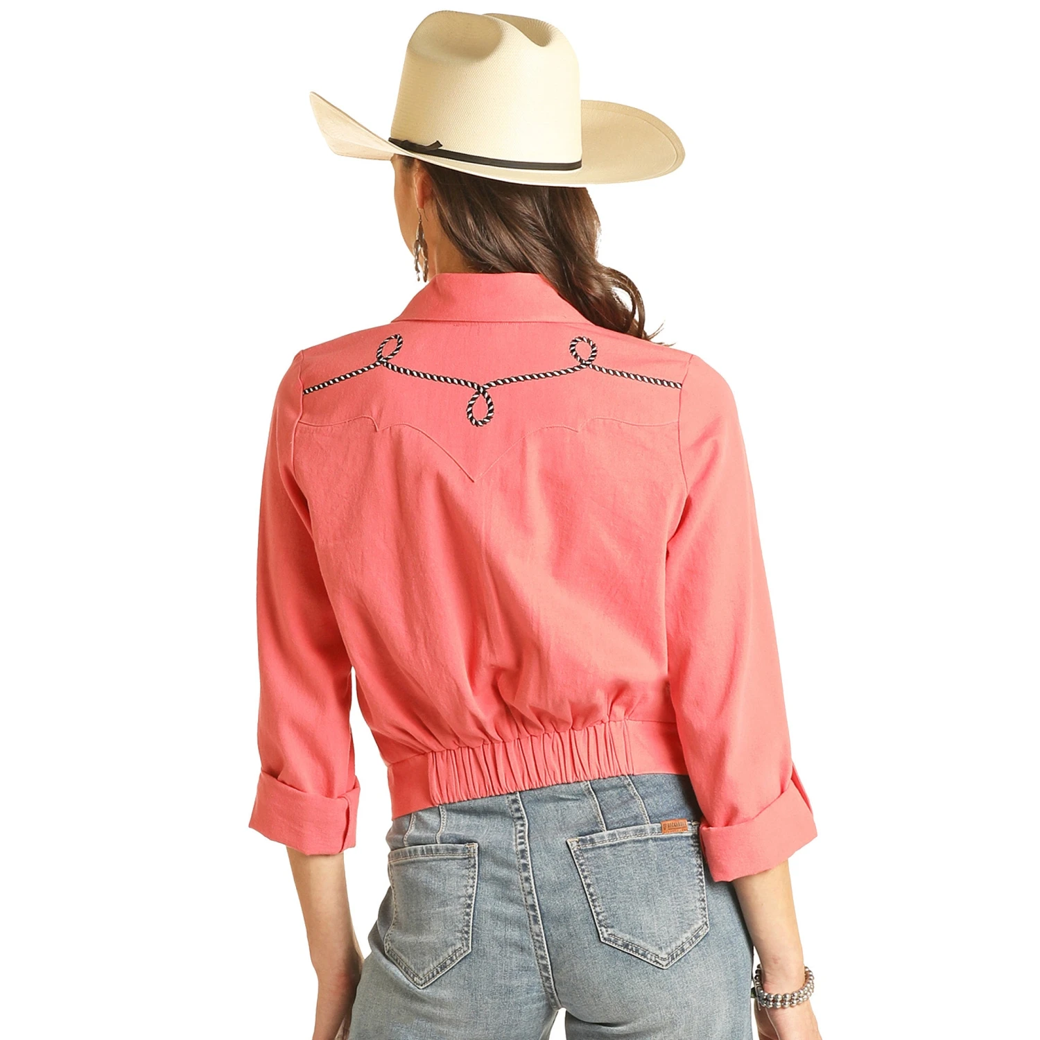 Rock & Roll Denim Women's Retro Western Bomber Shirt Jacket 4 Rock & Roll Denim Women's Retro Western Bomber Shirt Jacket - Image 2