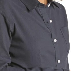 Panhandle Women's Rough Stock Solid Navy Long Sleeve Button Down -Cinc Clothing Shop RSWSODR0PC 02